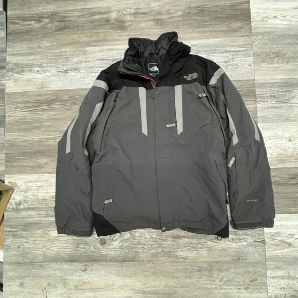 The North Face Jacket 2-in-1 Gray Black Hyvent Nylon Winter Insulated Mens M - Picture 1 of 10